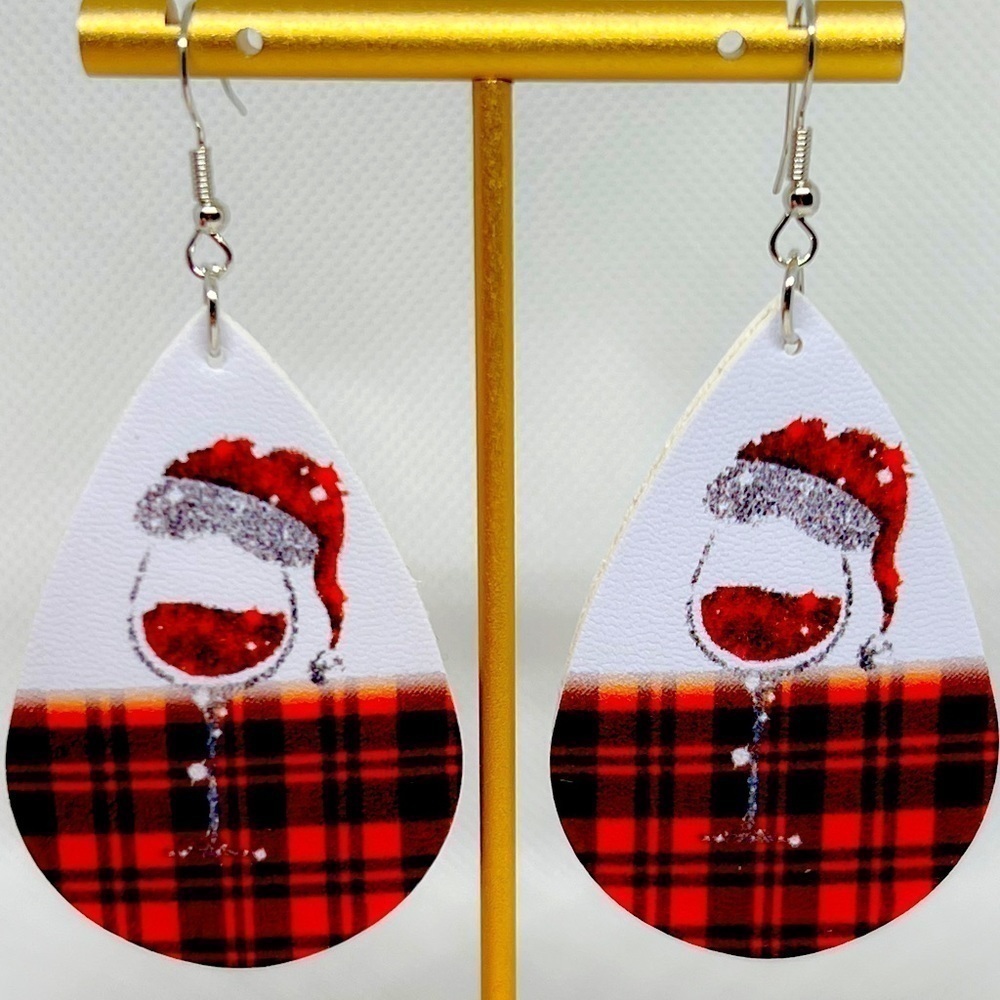 Christmas Wine Glass Earrings